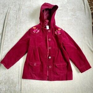 Gymboree Red Embroidered Hooded Jacket Size M